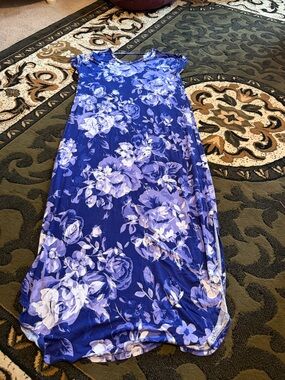 LuLaRoe Purple Floral Print Dress